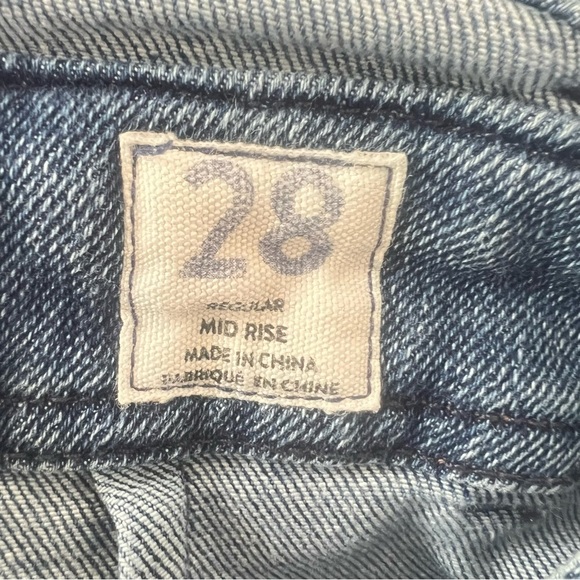 Free People We the Free Slim Ankle Denim Overalls Size 28 - Picture 10 of 13